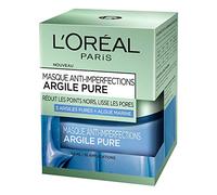 L'Oréal Paris - Masque Argile Visage Anti-Imperfections & Anti Points Noirs - Lisse les pores - Apaisant & Purifiant - Aux 3 Argiles Pures & Extraits d'Algue Marine - Tous Types de Peaux - 50 ml