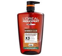 L'Oréal Paris Men Expert Barber Club - Gel Douche homme 3-en-1 corps, cheveux, barbe - Grand format XXL 1L