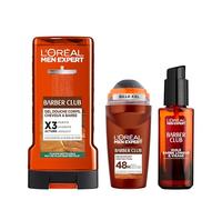 L'Oréal Paris Men Expert Barber Club Kit Complet Soin Barbe Homme, Huile Barbe 30ml + Gel Douche 3en1 300ml + Déodorant 48h 50ml
