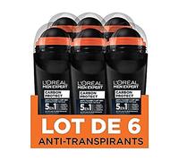 L'Oréal Paris Men Expert - Carbon Protect Ice Fresh - Déodorant Bille Spray Homme Anti-Traces - 50 ml - Lot de 6