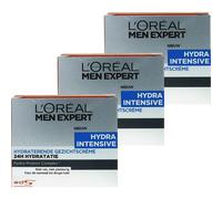 L'Oréal Paris Men Expert Hydra Intensive Crème 24H Visage Peau Normale-Sèche 50ml Promo 2+1 Gratuit