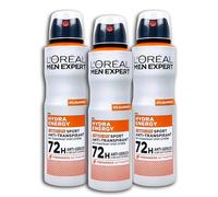 L'Oréal Paris Men Expert Lot de 3 déodorants en spray Hydra Energy Extreme Sport anti-transpirant 3 x 150 ml