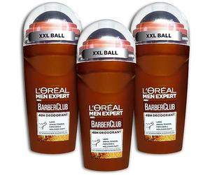 L'Oréal Paris Men Expert Lot de 3 déodorants roll-on Barber Club anti-transpirants au parfum boisé 3 x 50 ml (3)
