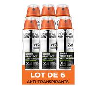 L'Oréal Paris Men Expert Shirt Protect Déodorant Spray 150ml Lot de 6 | Protection anti-transpirant, Formule sans traces blanches, Efficacité 48h, Parfum frais masculin