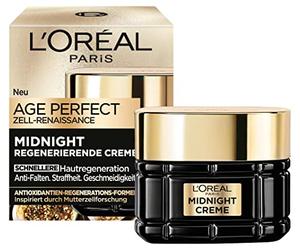 L'Oréal Paris Midnight Crème pour femme : régénère la peau pendant la nuit et protège pendant la journée avec une formule unique de régénération antioxydante, Age Perfect Zell Renaissance, 1 x 50 ml