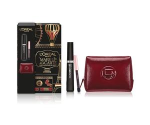 L'Oréal Paris Pochette cadeau Make Up à La Carte avec Mascara Incurvant Télescopic Lift et Mini-Crayon Yeux, Pour vos looks de Fêtes, Avec Élégant Case en Peinture Rouge Bordeaux
