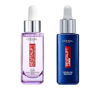 L'Oréal Paris Revitalift Duo Sérums Anti-Âge Jour Nuit 2x30ml | 1,5% acide hyaluronique pur, 0,2% rétinol pur, Repulpe et réduit rides, Routine complète matin soir