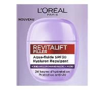 L’Oréal Paris - Soin Hydratant Repulpant avec SPF30 - Absorption Rapide et Protection Longue Durée 24H - 2% Niacinamide - Pour Tous Types de Peaux - Revitalift Hyaluron Aqua-Fluide - 40 ml