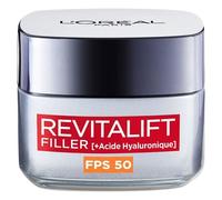 L'Oréal Paris - Soin Repulpant Intense Anti-âge FPS 50 - Crème de Jour à l'Acide Hyaluronique avec Protection UV - Rides & Ridules - Pour Tous Types de Peaux - Revitalift Filler - 50 ml