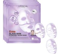 L'Oréal Paris - Masque Visage Hydrogel Éclat, Hydratation Intense, Effet Repulpant à l'Acide Hyaluronique, Inspiré de la Beauté Coréenne - Lot de 3 - Revitalift Filler Glass Skin
