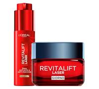 L'Oréal Paris Revitalift Laser Sérum Visage Anti-Âge Anti-taches à la Vitamine C Niacinamide 50 ml + Crème de Jour Triple Action à l'Acide Hyaluronique 50 ml - Lot de 2