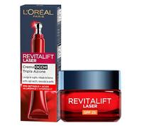 L'Oréal Paris Revitalift Laser Traitement Profond Anti-Âge SPF 25 avec Acide Hyaluronique et Pro-Xylane + Revitalift Laser X3 Crème Contour Yeux Concentrée Anti-Rides avec Pro-Xylane