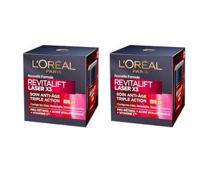 L'Oréal Paris Revitalift Laser X3 Pépinière Régénérante et Anti-âge, SPF 25, Lot de 4 x 50 ml