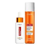 L'Oréal Paris Revitalift Routine Éclat Sérum 12% Vitamine C Pure Toner | Acide salicylique et vitamine E, Resserre pores, Teint 2x plus lumineux, Non-comédogène, Peeling toner inclus