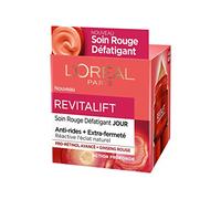 L'Oréal Paris - Revitalift - Soin Rouge Défatigant & Énergisant - Anti-Rides & Extra-Fermeté - Enrichi au Pro-Rétinol et au Ginseng Rouge - Pour Tous Types de Peaux - 50 ml