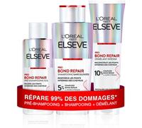 L'oréal Paris - Routine Capillaire Réparatrice Pour Cheveux Abîmés & Sur-Sollicités - Pré-Shampooing + Shampooing + Démêlant - Complexe À L'acide Citrique - Elseve Pro Bond Repair - 3 Produits