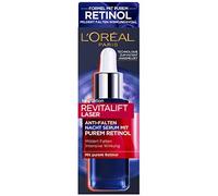 L'Oréal Paris Sérum de nuit pur rétinol pour les rides atténuées, une peau hydratée et une peau uniforme avec rétinol et acide hyaluronique RevitaLift Laser X3, sérum au rétinol 30 ml