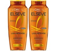 L'Oréal Paris - Shampooing Disciplinant - Cheveux Secs & Difficile à Lisser - Anti-Frisottis 72h - Huile d'Argan - Elseve Liss Intense (Lot de 2)