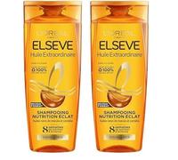 L'Oréal Paris - Shampooing Nutrition Eclat pour Cheveux Secs - Cheveux Nourris - Huiles Rares de Marula & Camélia - Elseve Huile Extraordinaire - 300 ml (Lot de 2)