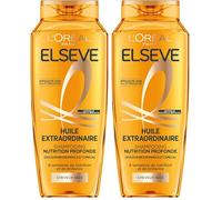 L'Oréal Paris - Shampooing Nutrition Profonde - 8 Semaines de Nutrition & Brillance - Tous Types de Cheveux Secs - Enrichi en Huiles Rares de Marula & Camélia - Elseve Huile Extraordinaire - 300ml