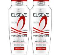 L'Oréal Paris - Shampooing Reconstituant - Répare & Renforce la Fibre - Pour Tous Types de Cheveux Abîmés - Enrichi en Concentré Réparateur Céramides - Elseve Total Repair 5-400 ml (Lot de 2)