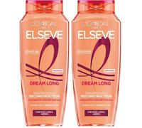 L'Oréal Paris - Shampooing Reconstructeur - Pour Cheveux Long et Abîmés - Enrichi en Kératine Végétale et Huile de Ricin - Elseve Dream Long - 300 ml (Lot de 2)