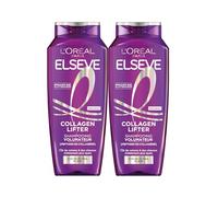 L'Oréal Paris - Shampooing Volumateur - Cheveux Fins & Plats - 2x Plus de Volume 72H - Enrichi en Peptides de Collagène - Sans Silicones - Elseve Collagen Lifter - 2 x 250 ml