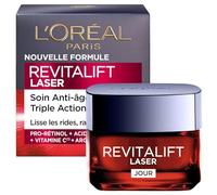 L'OREAL PARIS - Soin Jour Anti-Rides Revitalift Laser, Texture Légère et Revitalisante (50ml) - Le Lot De 2