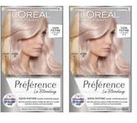 L'Oréal Paris - Soin Patine Post-Décoloration - Neutralise les Reflets Jaunes & Nourrit les Cheveux - Préférence - Teinte : 02 Blond Irisé (Lot de 2)