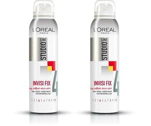 L'Oréal Paris Studio Line Invisi Fix Spray Coiffant Micro-Aere Fixation Normale 150 ml (Lot de 2)
