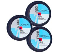 L'Oréal Paris Studio Line Remix Pâte Fibre 7 Extra Fort Effet Remodelable 24h Longue Tenue Aux Agents Fixateurs Flexibles - 3 Pots de 150ml