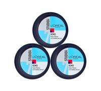L'Oréal Paris Studio Line Remix Pâte Fibre Coiffante Effet Remodelable Longue Tenue 24H aux Agents Fixateurs Flexibles Fixation 7 Très Forte - 3 Pots de 150ml