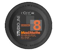 L'Oréal Paris - Mad Matte Pâte Sculptante Cheveux Homme - Effet Mat & Tenue 24h - Fixation Ultra Forte - Complexe Résistance à l’Argile - Tous Types de Cheveux - Studio Line