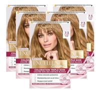 L'Oréal Paris Excellence Crèmes Cheveux Coloration Permanente Triple Traitement 100% Couverture Cheveux Blancs Illuminant Protection Nourrissant Couleur 7.3 Blond Doré - 5 Paquets