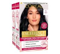 2x L'Oréal Paris Excellence Crèmes Coloration Permanente 1 Noir Triple Traitement - 2 Teintes