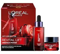 L'Oréal Paris Triple Power Kit anti-âge, sérum 30 ml et crème de jour 50 ml, triple action contre les rides, avec Pro-rétinol, hyaluronique et vitamine C, Revitalift Laser, exclusivité Amazon