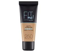 MAYBELLINE NEW YORK Fit Me! Matte+Poreless fond de teint matifiant pour peaux normales à grasses teinte 250 Sun Beige 30 ml