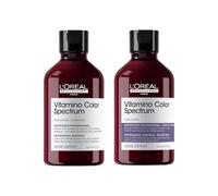 L'OREAL PROFESSIONNEL - Duo Shampoing Neutralisant Cheveux Blonds - Anti-Reflets Jaunes - Protège La Coloration Jusqu'À 100 Jours - Sans Sulfate - Série Expert Vitamino Color Spectrum.