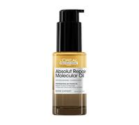 L'OREAL PROFESSIONNEL - Huile Cheveux Bi-Phase Absolut Repair Molecular - Leave-in Sans Rinçage - Répare 2 Ans de Dommages - +125 % de Brillance - Cheveux Secs & Abîmés - Format Voyage - 30 ml