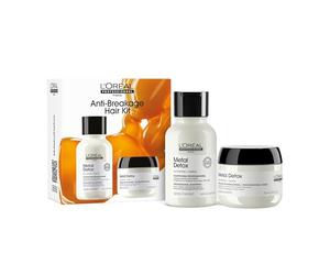 L'OREAL PROFESSIONNEL - Kit Format Voyage Metal Detox - Shampoing + Masque | Cheveux Secs & Abîmés - Lisses & Bouclés à Frisés, Naturels & Colorés - Hydratation 1000H - Casse -97% - Douceur +96%