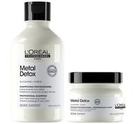 L'Oréal Professionnel Metal Detox Clarifying Shampoo 300ml & Hair Mask 150ml, Prevent Breakage & Colour Fade from Hard Water