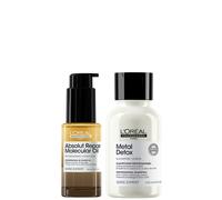 L'Oréal Professionnel Mini Protect & Repair Set: Metal Detox Clarifying Shampoo 100ml & Absolut Repair Molecular Hair Oil