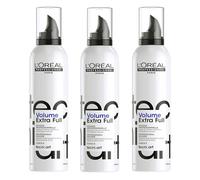 L'Oréal Professionnel, Mousse Coiffante Volume Extra Full, Force 5, Tenue & Volume depuis la Racine, Fini Brillant & Naturel, N'alourdit pas la Fibre, Tecni Art 250 ml - Lot de 3