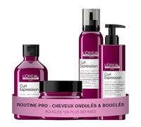 L'OREAL PROFESSIONNEL - Routine Curl Expression pour Cheveux Ondulés & Bouclés - Hydrate & Protège - Boucles 12x Plus Définies - Action Anti-Frisottis - Shampoing + Masque + Crème-en-Gelée + Mousse
