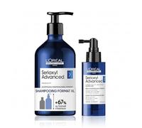 L'OREAL PROFESSIONNEL - Routine Pour Cheveux Clairesemés & En Perte de Densité - Serioxyl Advanced - +22% de volume Pendant 24h - Cheveux + Denses Dès 6 Semaines - Shampoing (500ml) + Sérum (90ml)