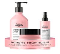 L'OREAL PROFESSIONNEL - Routine Pour Cheveux Colorés - Vitamino Color - Protège la Couleur Pendant 8 Semaines - Cheveux 6x Plus Brillants - Shampoing (500ml) + Masque (250ml) + Lait (190ml)