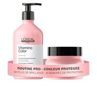 L'OREAL PROFESSIONNEL - Routine Pour Cheveux Colorés - Vitamino Color - Protège la Couleur Pendant 8 Semaines - Cheveux 6x Plus Brillants - Shampoing (500ml) + Masque (250ml)