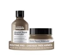 L'OREAL PROFESSIONNEL - Routine Pour Cheveux Très Abîmés - Absolut Repair Molecular - Répare & Adoucit - +94% de Force - Cheveux 85% Plus Doux & Nourris - Shampoing (300ml) + Masque (250ml)