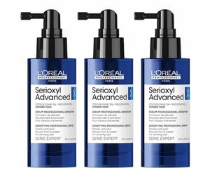 L'Oréal Professionnel Serioxyl Advanced, Sérum Densifiant pour Cheveux Clairsemés, 3 x 90 ml, avec Stemoxydine 5% et Resvératrol