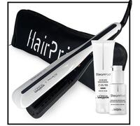 L'Oréal Professionnel Steampod 3.0 Fer à Lisser Lisseur + Lait Cheveux Fins 150 ml + Serum + Trousse Rangement Plate Noire